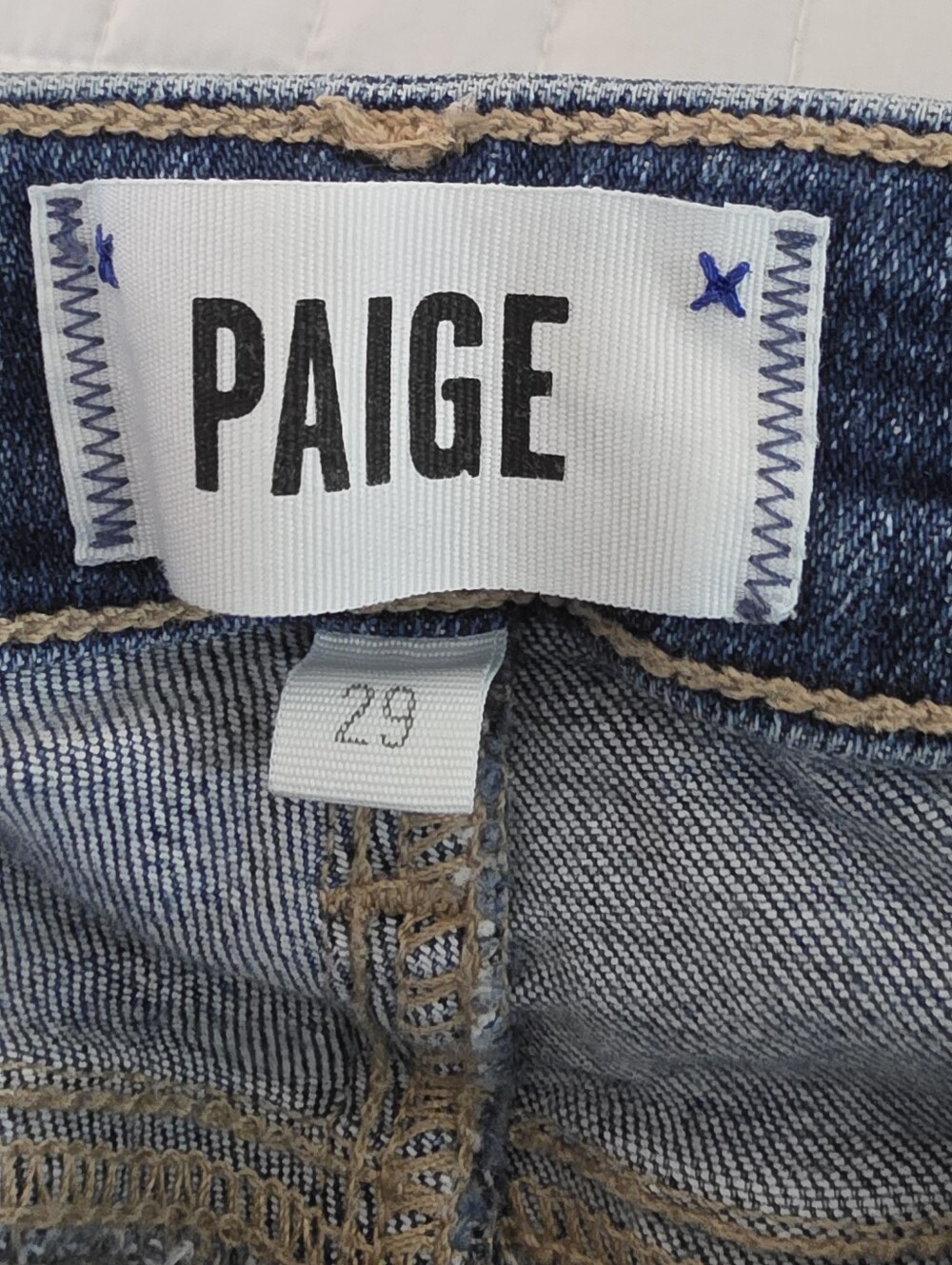 PAIGE Verdugo Crop Skinny Distressed Ankle Jeans Medium Wash Mid Rise Womens 29 - Picture 7 of 9